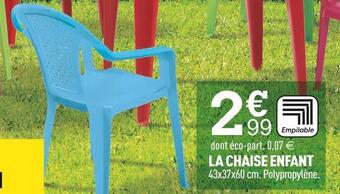 Centrakor La chaise enfant offre