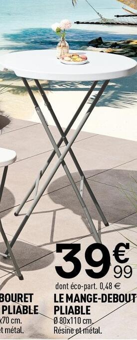Centrakor Le mange-debout pliable offre