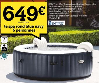 Centrakor Intex le spa rond blue navy 6 personnes offre