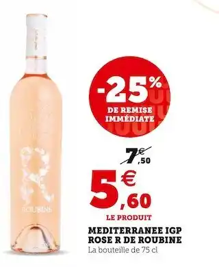 Super U Mediterranee igp rose r de roubine offre