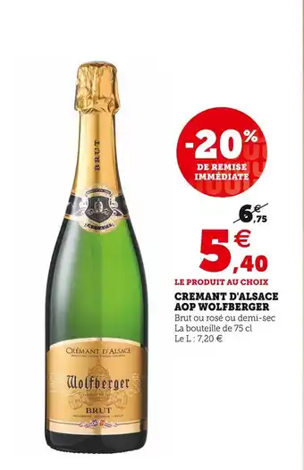 U Express Wolfberger crémant d'alsace aop offre