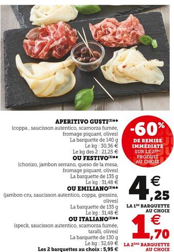 Super U Aperitivo gusti offre