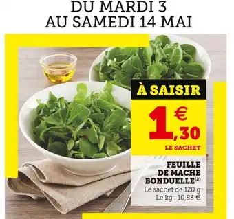 Super U Bonduelle feuille de mache offre