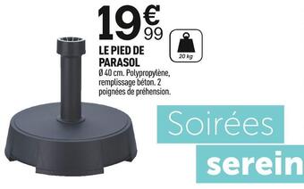 Centrakor Le pied de parasol offre