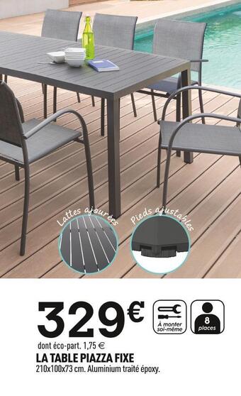 Centrakor La table piazza fixe offre