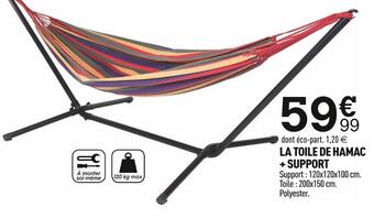 Centrakor La toile de hamac+support offre