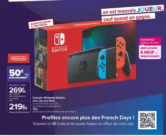 Carrefour Market Nintendo console nintendo switch avec joy-con néon offre