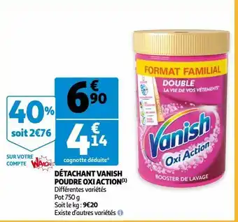 Auchan Détachant vanish poudre oxi action offre
