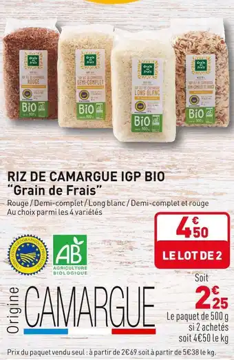 Grand Frais "grain de frais" riz de camargue igp bio offre