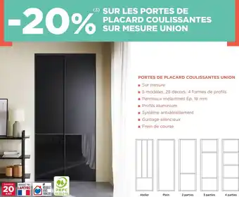 Lapeyre Bon plan sur les portes de placard coulissantes sur mesure union offre