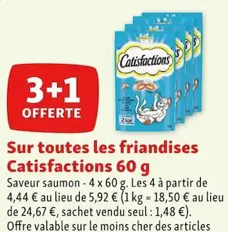 Maxi Zoo Catisfactions bon plan sur toutes les friandises catisfactions 60 g offre
