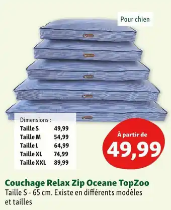 Topzoo couchage relax zip oceane