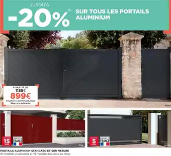 Bon plan sur tous les portails aluminium standard et sur mesure