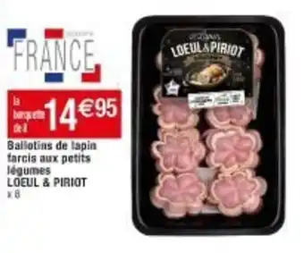 Migros Ballotins de lapin farcis aux petits légumes LOEUL & PIRIOT offre