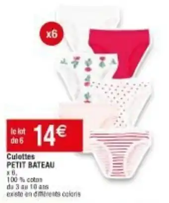 Migros Culottes PETIT BATEAU offre