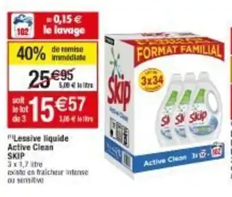Lessive liquide Active clean Skip