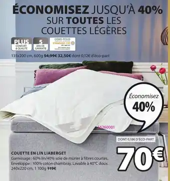 JYSK Couette en lin liaberget offre