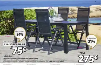 JYSK Jutlandia Table de jardin maderup + chaise inclinable lomma offre
