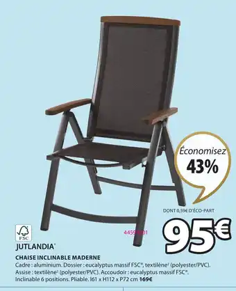 JYSK Justlandia Chaise enclinable maderne offre