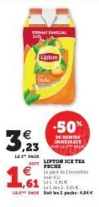 Hyper U Lipton ice tea Peche offre