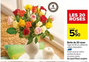 Carrefour Botte de 20 roses offre