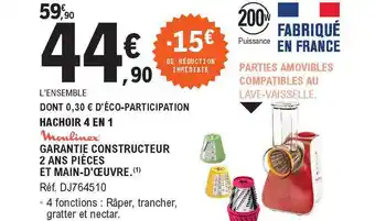 E.Leclerc Hachoir 4 En 1 Moulinex offre