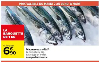 Carrefour Maquereaux vidés offre