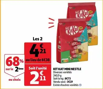 Auchan Supermarché Kit kat mini nestle offre