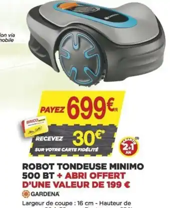 Bricomarché Robot Tondeuse Minimo 500BT offre