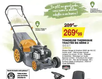 Bricomarché Tondeuse Thermique Tractée BG Série 2 offre
