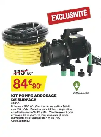 Bricomarché Kit Pompe Arrosage de Surface offre