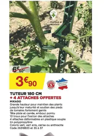 Bricomarché Mikado Tuteur 180cm offre