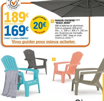 E.Leclerc Parasol Excentré Beaux Jours offre