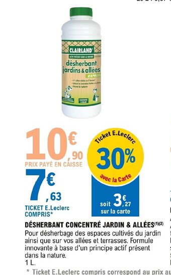 E.Leclerc Désherbant Concentré Jardin & Allées offre