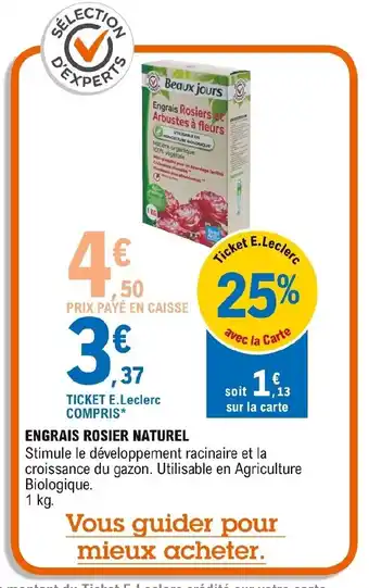 E.Leclerc Engrais Rosier Naturel offre