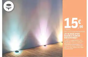 E.Leclerc Lot de Deux Spots Solaire à Planter Multicolores offre