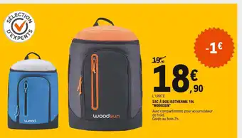 E.Leclerc Sac à Dos Isotherme 19L Woodsun offre