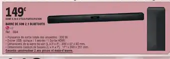 E.Leclerc LG Barre de Son 2.1 Bluetooth offre