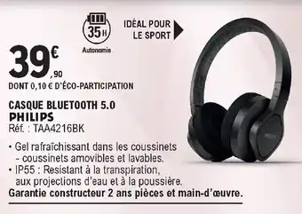 E.Leclerc Philips Casque Bluetooth 5.0 offre