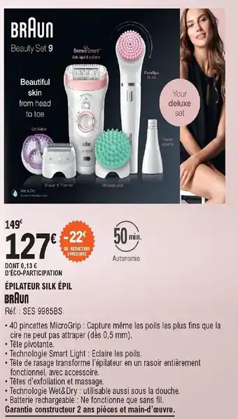 E.Leclerc Braun Épilateur Silk Épil offre