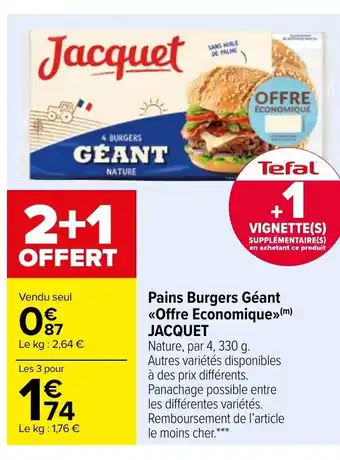 Carrefour Pains Burgers Géant Offre Economique offre