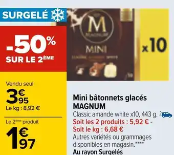 Carrefour Magnum mini bâtonnets glacés offre
