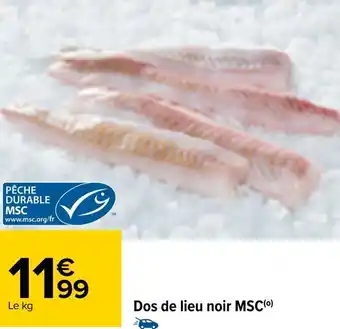 Carrefour Dos de lieu noir msc offre