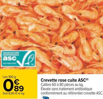 Carrefour Crevette rose cuite asc offre