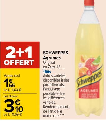 Carrefour Schweppes agrumes offre
