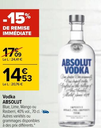 Carrefour Absolut vodka vodka offre