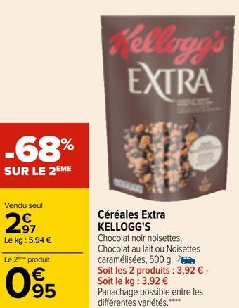 Carrefour Kellogg's céréales extra offre