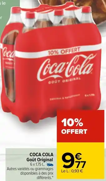 Carrefour Coca cola coca cola goût original offre