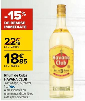Carrefour Havana club rhum de cuba offre