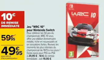 Carrefour Jeu "wrc 10" pour nintendo switch offre